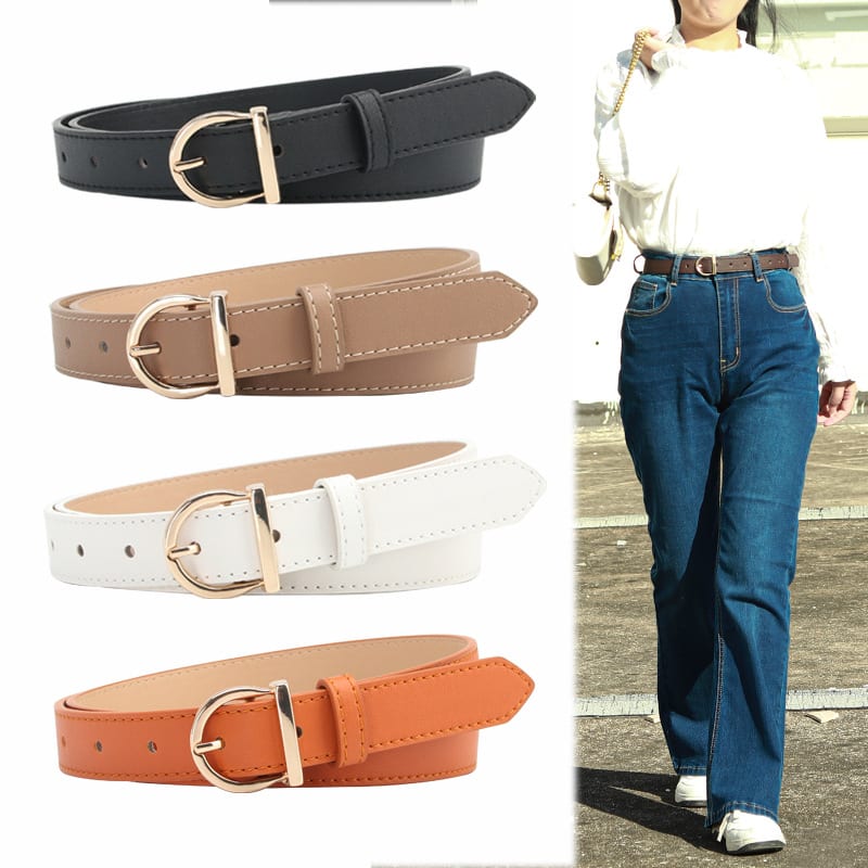 Fashionable All-match D-type Alloy Pin Buckle Women's Belt view 9