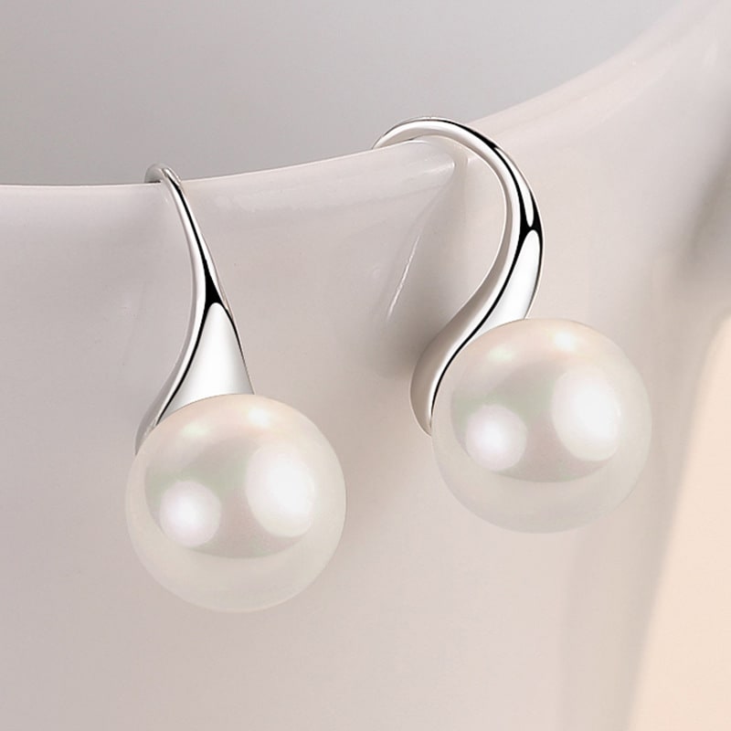 Women's Stylish Water Drop Pearl Earrings view 5