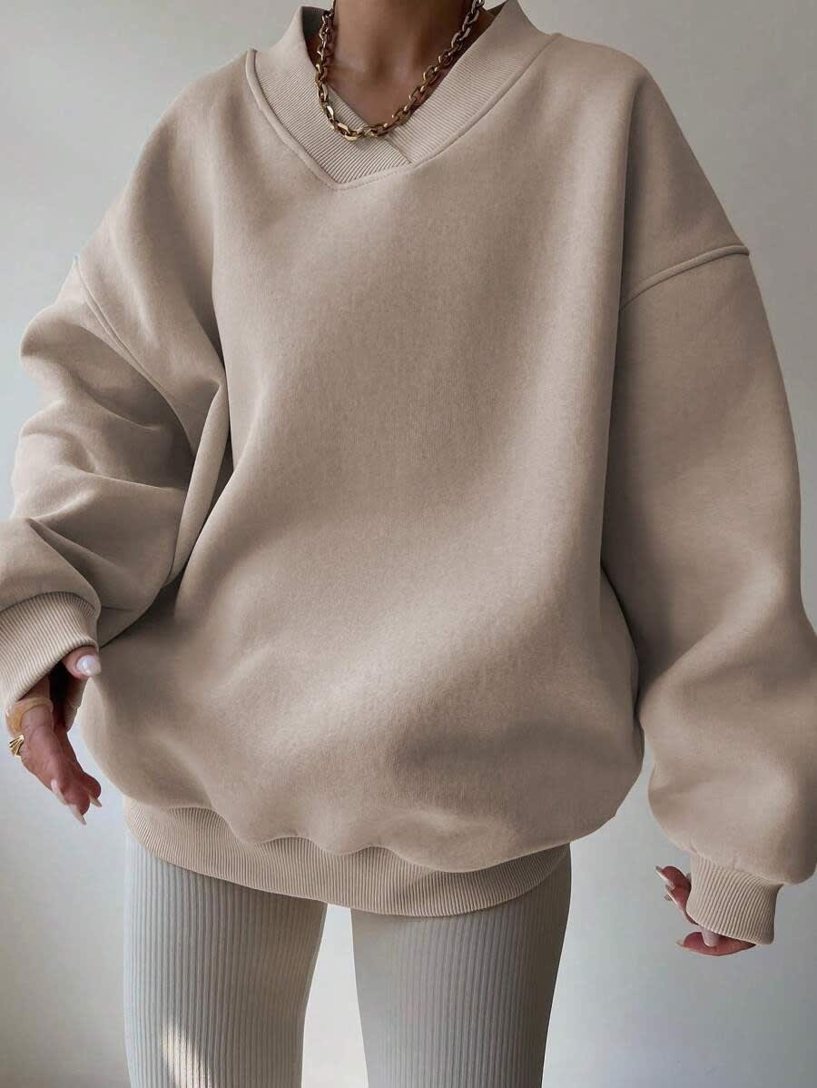 Women's Casual Solid Color Long Sleeve Crew Neck Sweater view 2