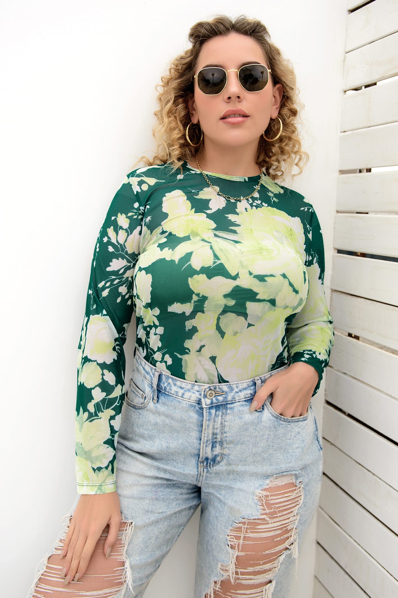 Foreign Trade Tie-dyed Printed Slim Cover Belly Top view 6