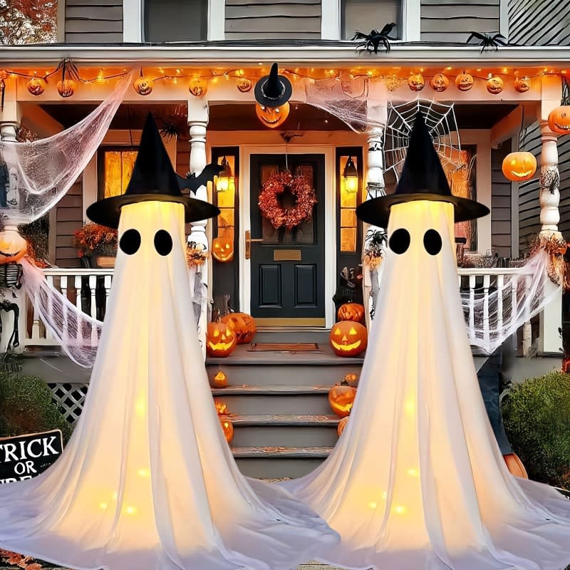 Halloween Decor Spooky Ghost Yard Stake With Stake Weatherproof Porch Garden Decorations For Front Yard Haunted House Props view 13