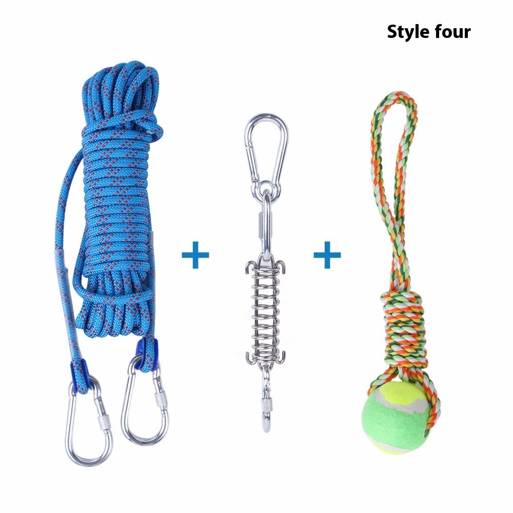 Outdoor Funny Dog Toy Stainless Steel Spring Suspension Cotton String Households Outdoor Toy Training view 4