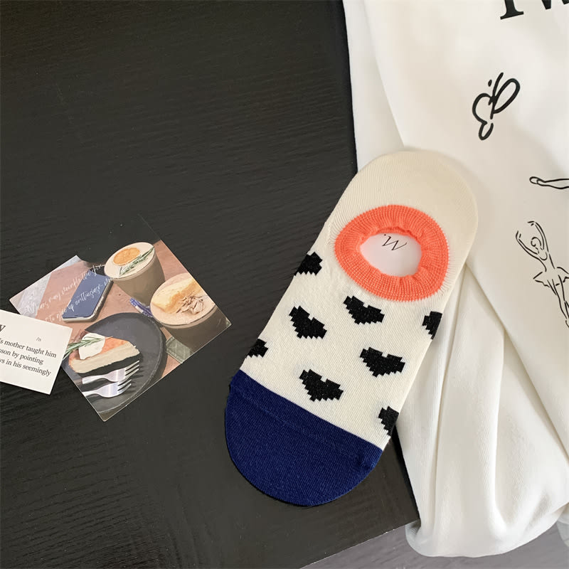 Geometric Pattern Love Stripe Rhombus Women's Low-cut Liners Socks Invisible view 6