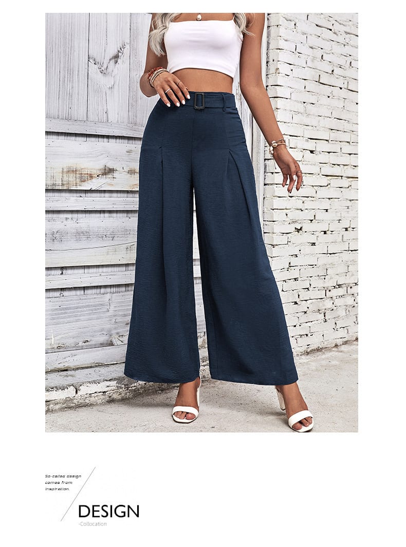 Foreign Trade High Waist Wide Leg Casual Trousers view 32