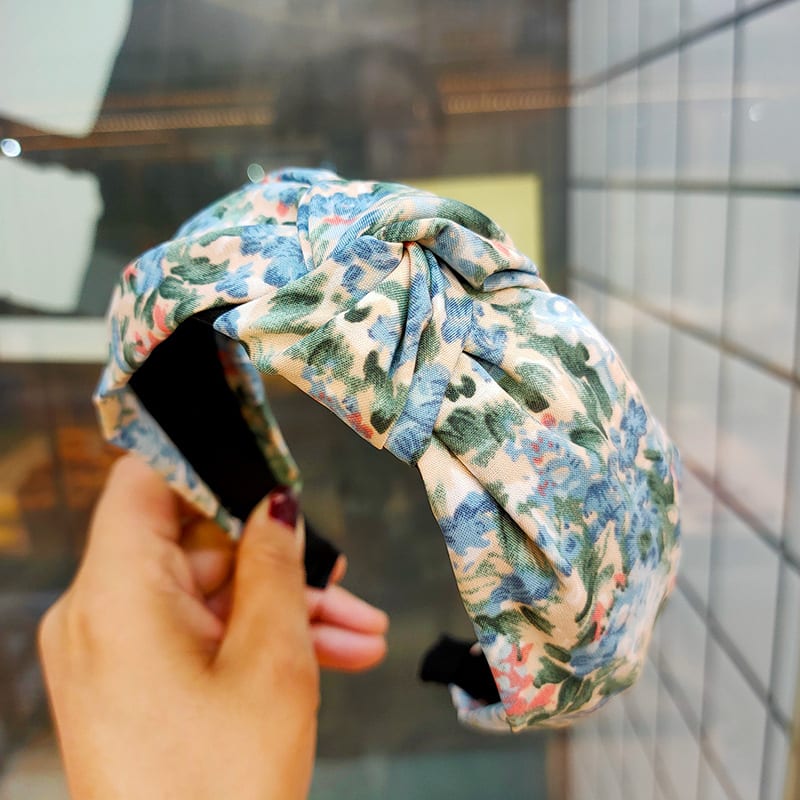 Printed Headband Simple Wide Fabric