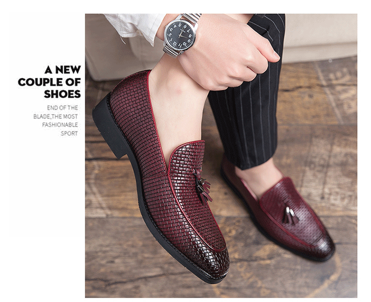 Pointed Men's Slip On Leather Shoes view 6