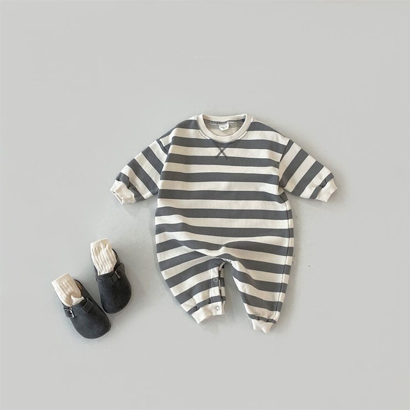 Baby Cotton Comfortable Striped Sweater Jumpsuit Romper view 10