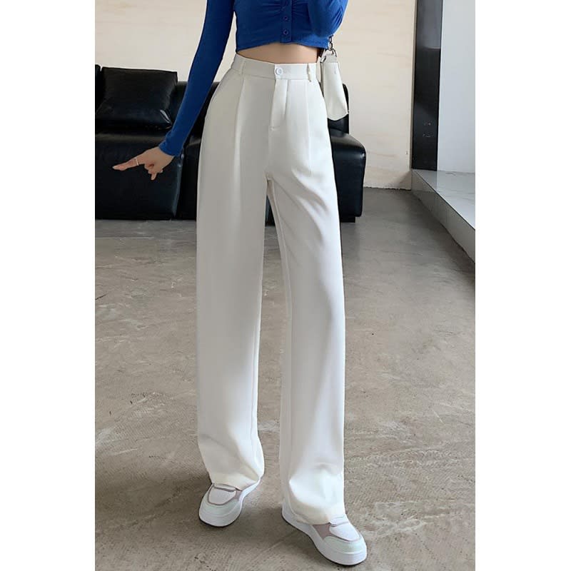 Spring Popular Narrow Wide-leg Women's Small High Waist Drape Straight Loose Casual Pants view 3