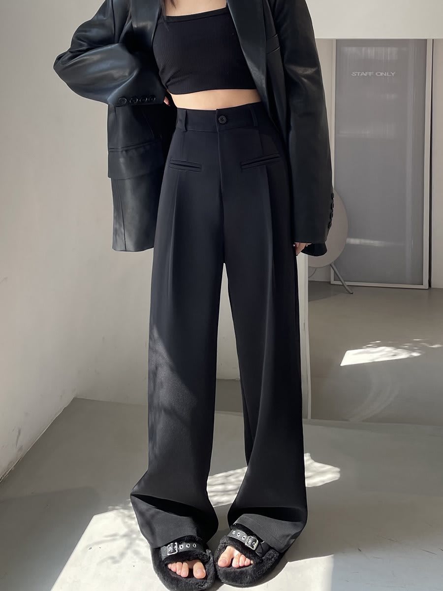 Casual High Waist Drooping Suit Mopping Purple Pants view 11