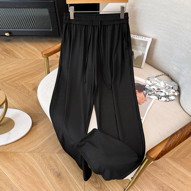 Women's Thin Summer High Waist Skinny Pants Loose Ice Silk Trousers view 2