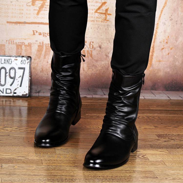 British Fashion Leather Pointed Men's Boots view 2