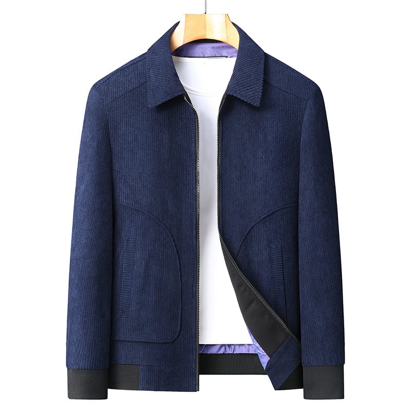 Plus Size Corduroy Thickened Coat Overweight Man Jacket view 8
