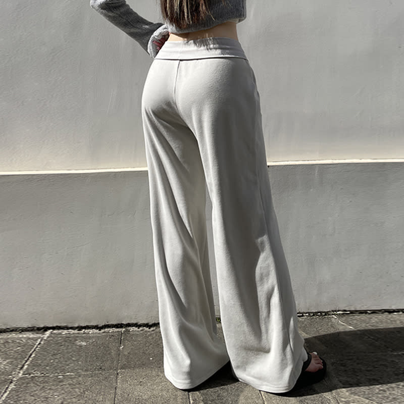 European And American Style Draping Effect Wide Leg Pants view 2