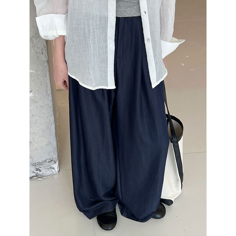 Simple Comfortable Yamamoto High Waist Wide Leg Trousers view 8