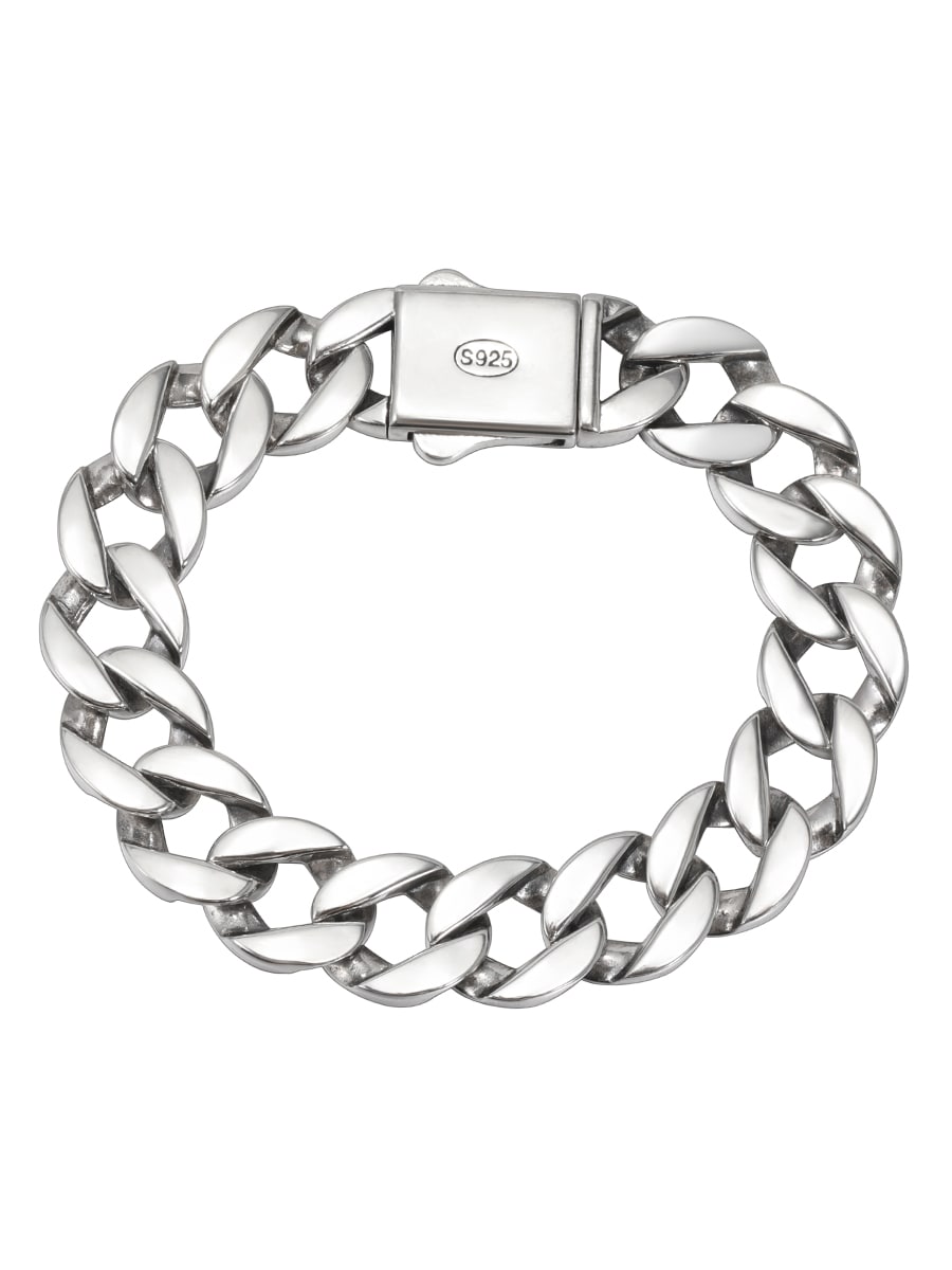 S925 Sterling Silver 13mm Thick Cuban Bracelet view 2