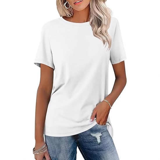 European And American Style Women Round Neck Loose Fashion Casual Short Sleeve view 5