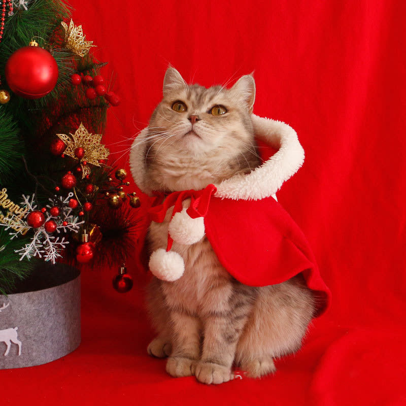 Pet Christmas Cloak Cat Dog Supplies Winter Warm Shawl Cloak view 5