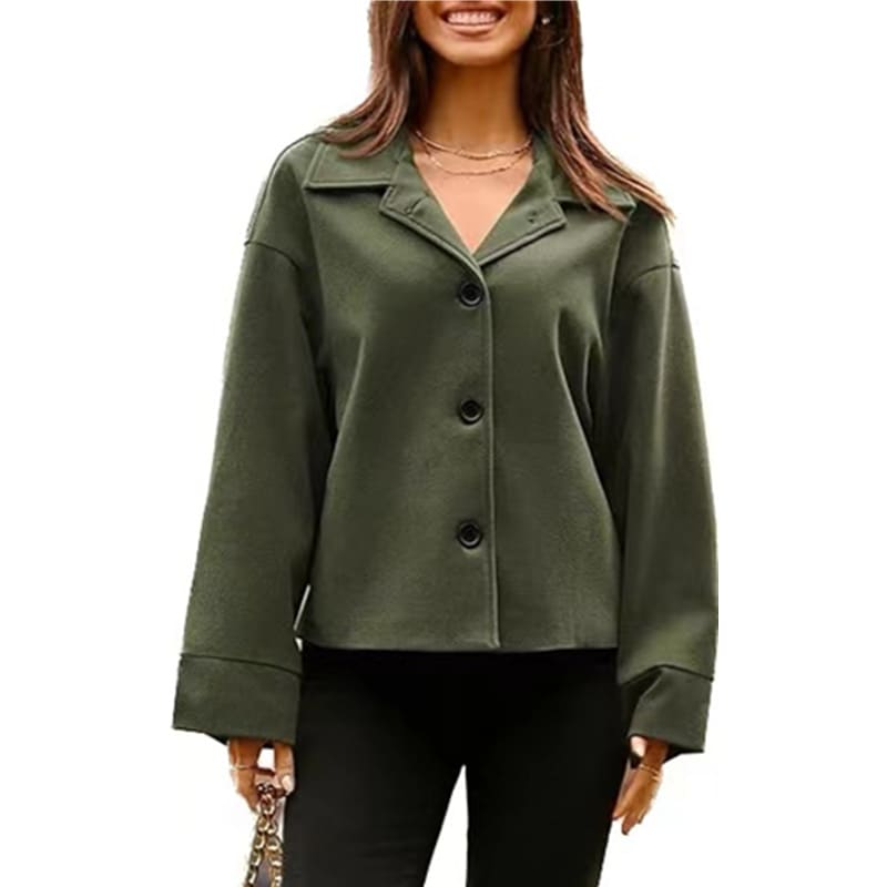 Women's Short Small Suit Long Sleeve Button Coat view 4
