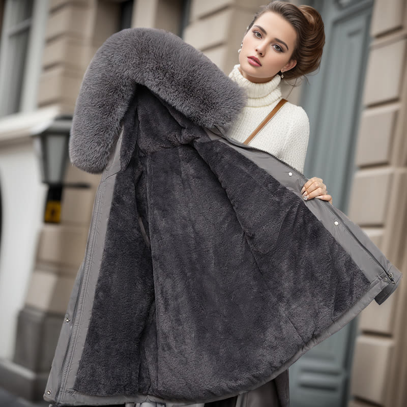 Women's Clothing Velvet Padded Thickened Coat view 3