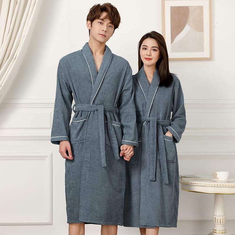 Towel Material Bathrobe Men's And Women's Pajamas view 7