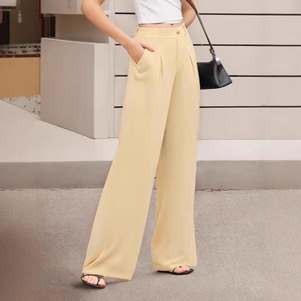 Women's Wide-leg Pants High Waist Stretch view 2