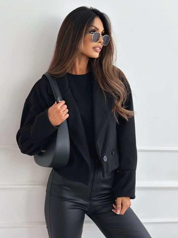 Fashionable All-match Suit Collar Short Woolen Coat view 9