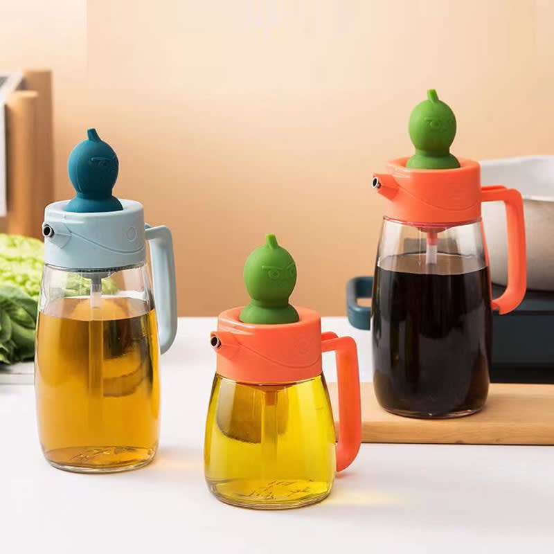 Glass Oiler Brush Cover Integrated Household Leak-proof Oil Bottle Baking And Barbecue Non-oil-stick Bottle view 12