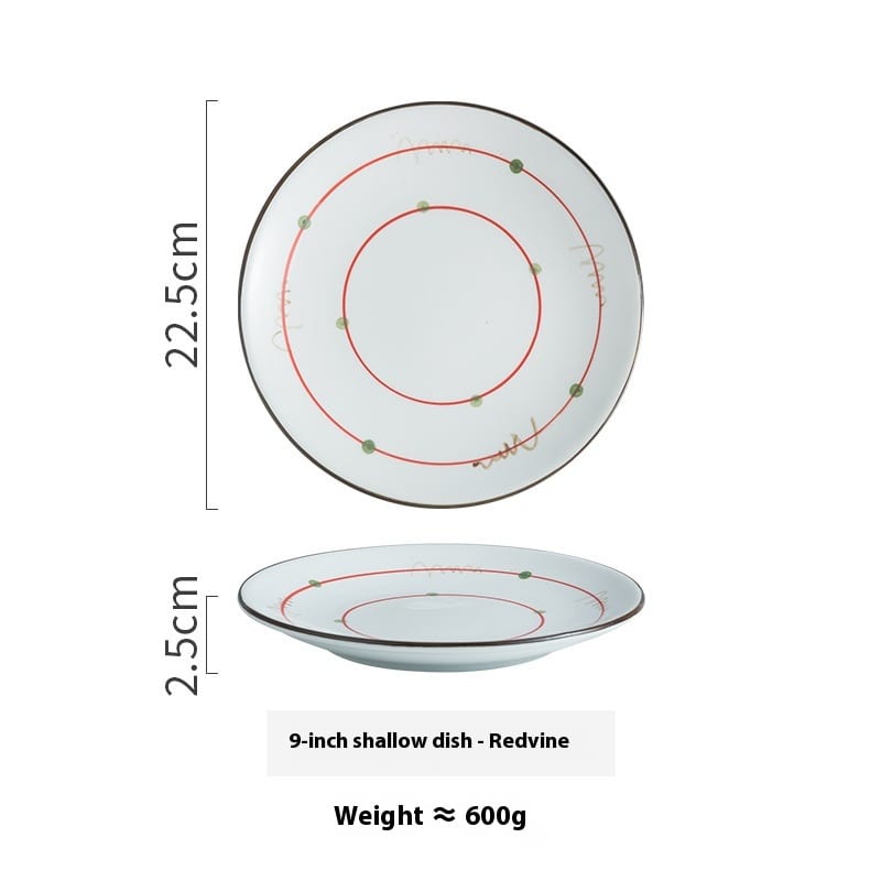 Creative Ceramic Round Shallow Household Western Cuisine Steak Plate view 35