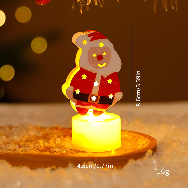 LED Electronic Candle Lights Christmas Trees Santa Claus Snowmen Creative Candles Small Night Lights Home Decorative Ornaments view 7