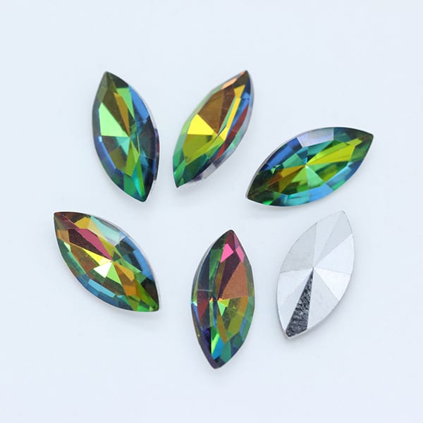 Horse Eye Crystal Pointed Glass Silver Bottom Loose Diamond view 6