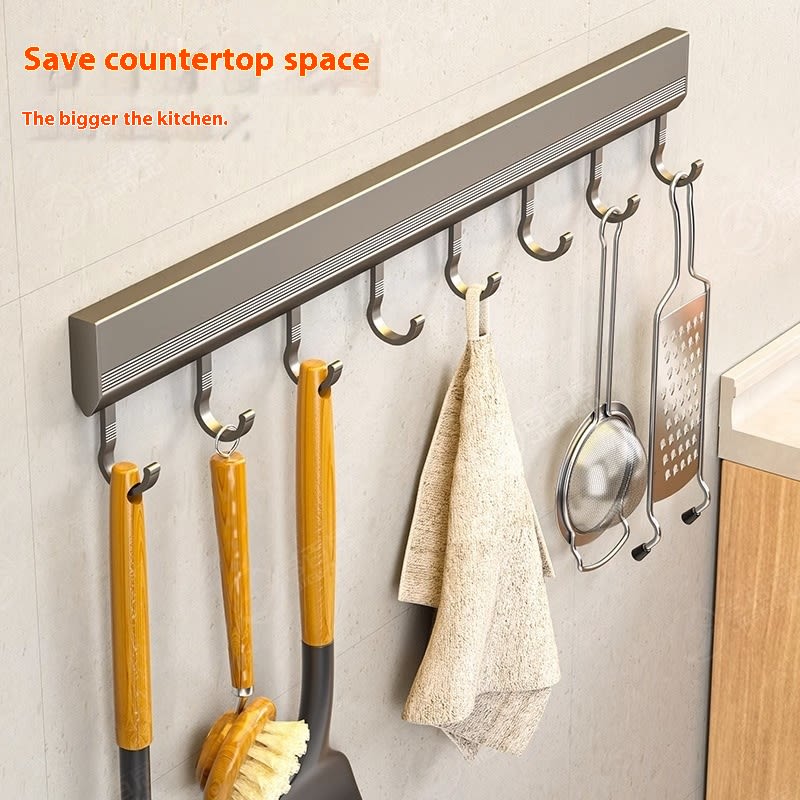 Factory Supply Kitchen Hook Rack Punch-free Wall-mounted Rack Aerospace Aluminum view 11
