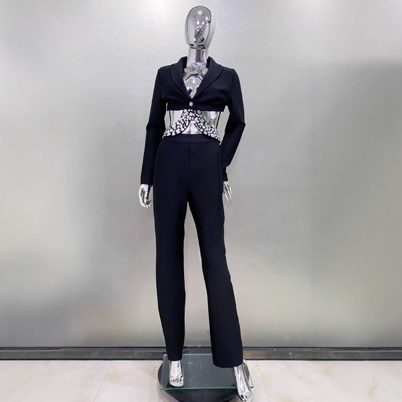 Rhinestone Suit Beauty Underwear Top Tights view 3