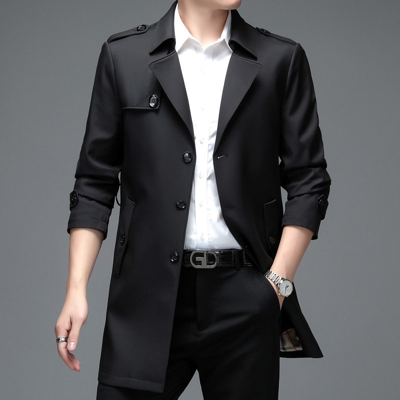 Casual Single-breasted High-end Plus Size Men's Jacket view 5