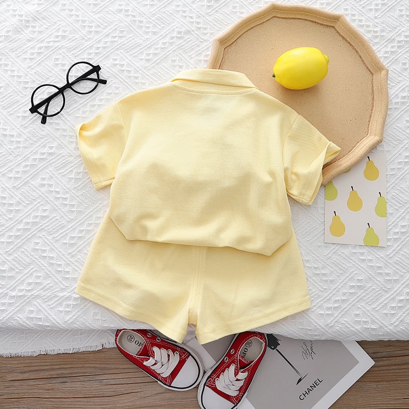 Girls' Summer Cotton Short-sleeved Shorts Suit view 5