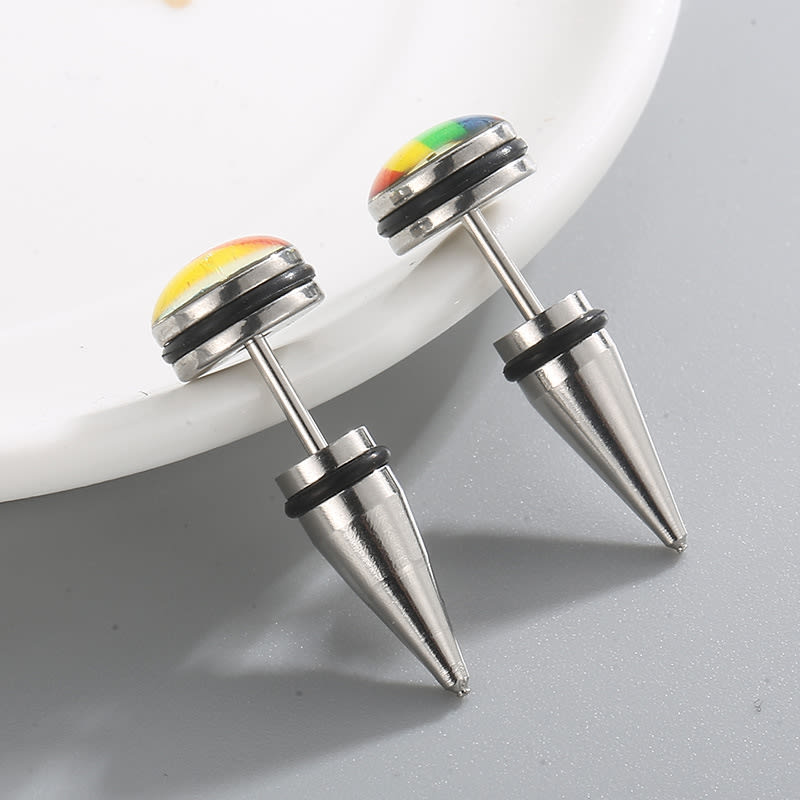 Stainless Steel Fashion Creative Rainbow Geometric Earrings view 23