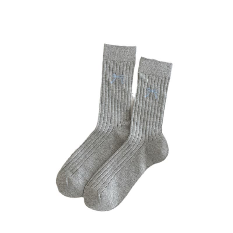 Cute Girl Bow Tube Socks Hollow Bunching Socks view 9