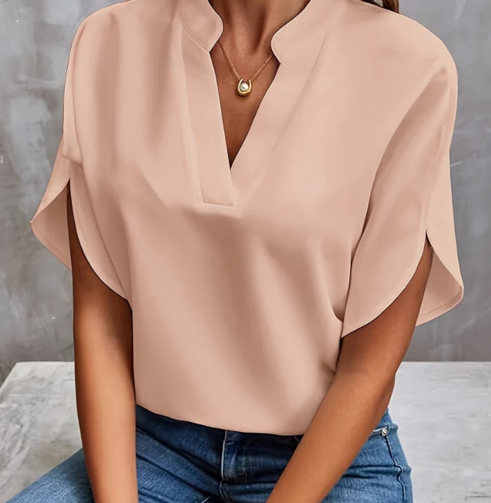Summer Short-sleeved Chiffon Shirt New V-neck Shirt Women's Casual Versatile Clothing view 13