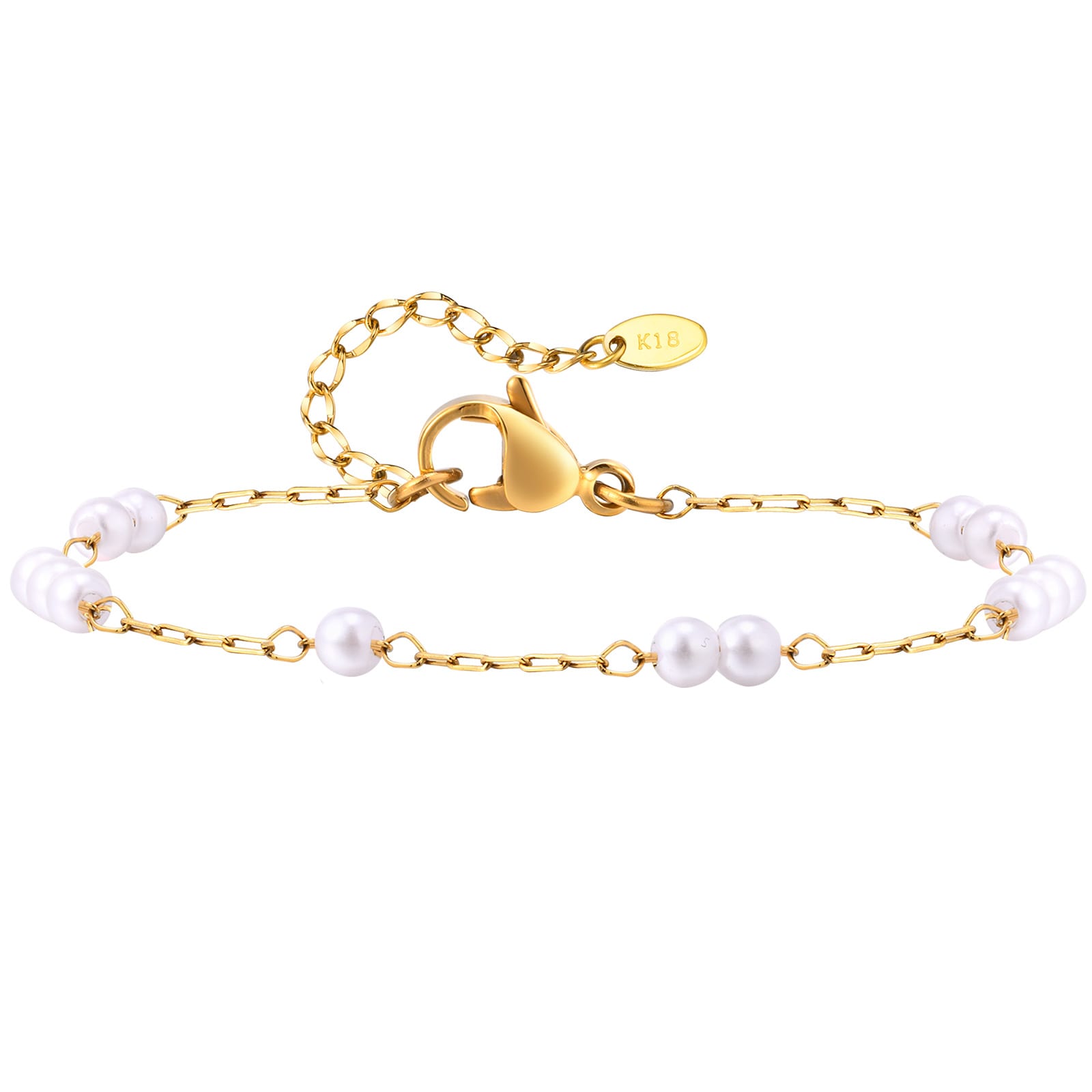 Women's Stainless Steel Pearl Bracelet view 1