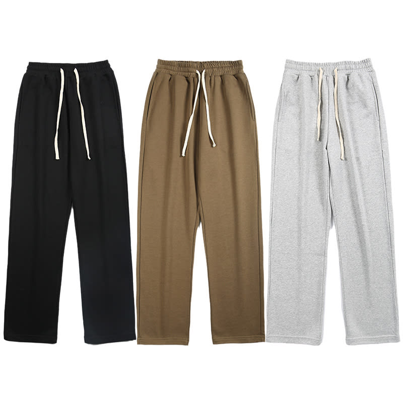 Fashion Brand Draping Effect Straight Gray Sweatpants Men view 2
