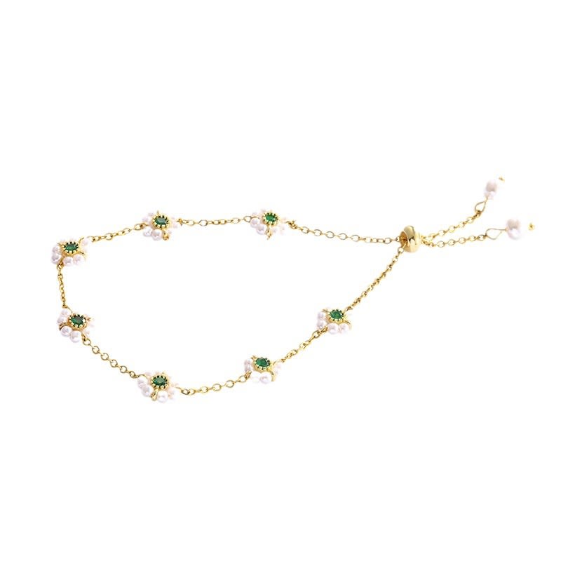 Pearl Flowers Bracelet All-match Fashion Adjustable Chain Bracelet view 5