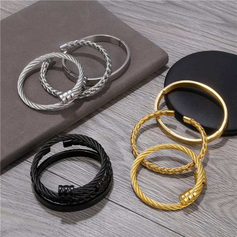 Titanium Steel Bracelet Suit Punk Creative Personality Roman view 34