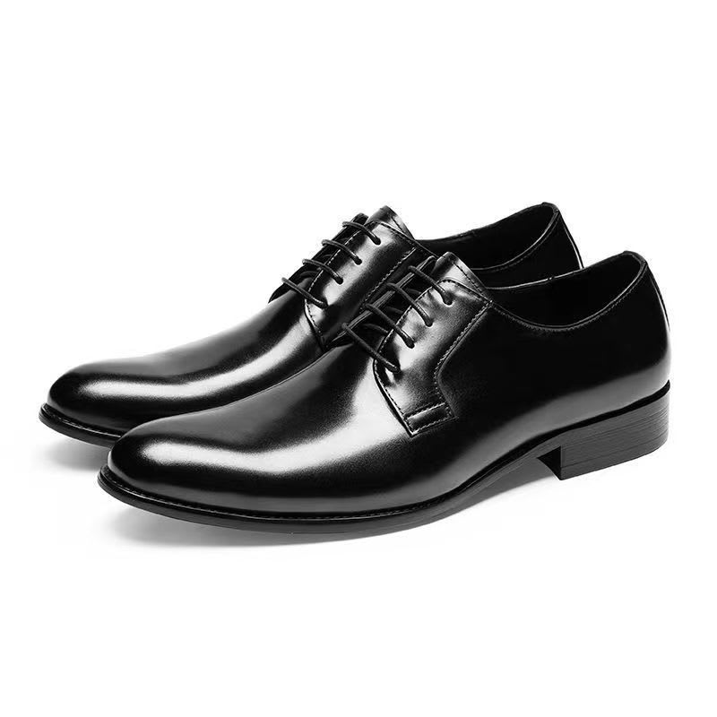 Men's Leather Shoes Breathable Lace Up Hand-rub Color view 20