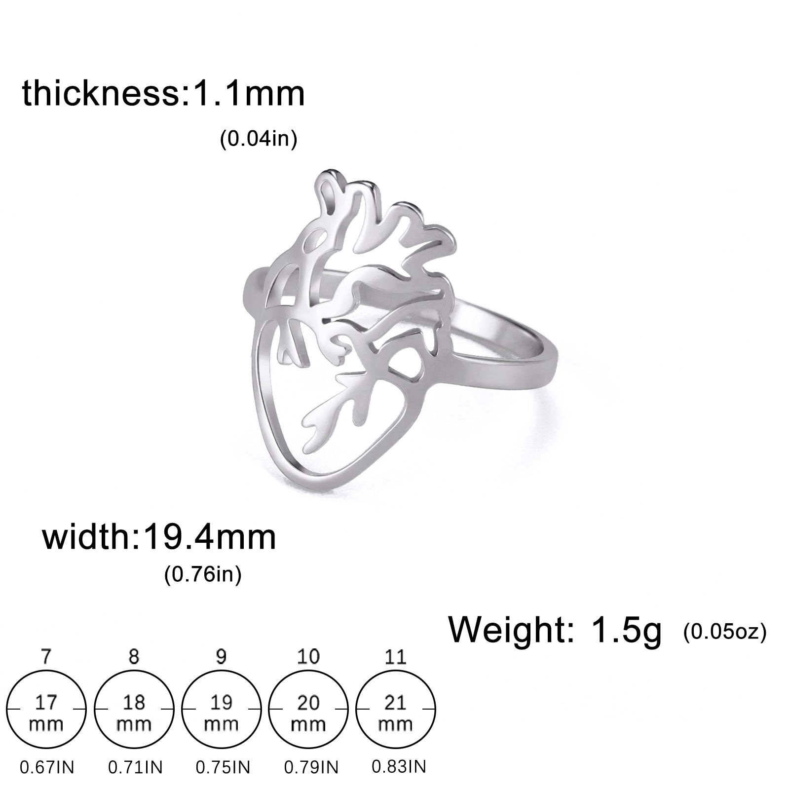 Cut Titanium Steel Hollow-out Brain-shaped Ring view 4
