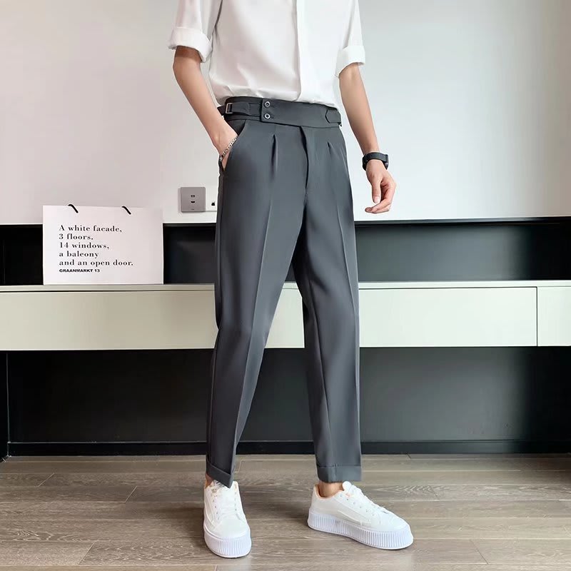 Men's High-waisted Trousers Draping Spring And Autumn High-grade Straight Pants view 9