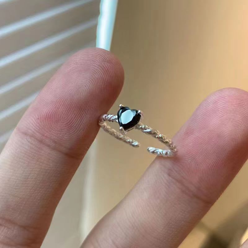 Sweet Cool Style Black Zircon XINGX Ring For Women view 4
