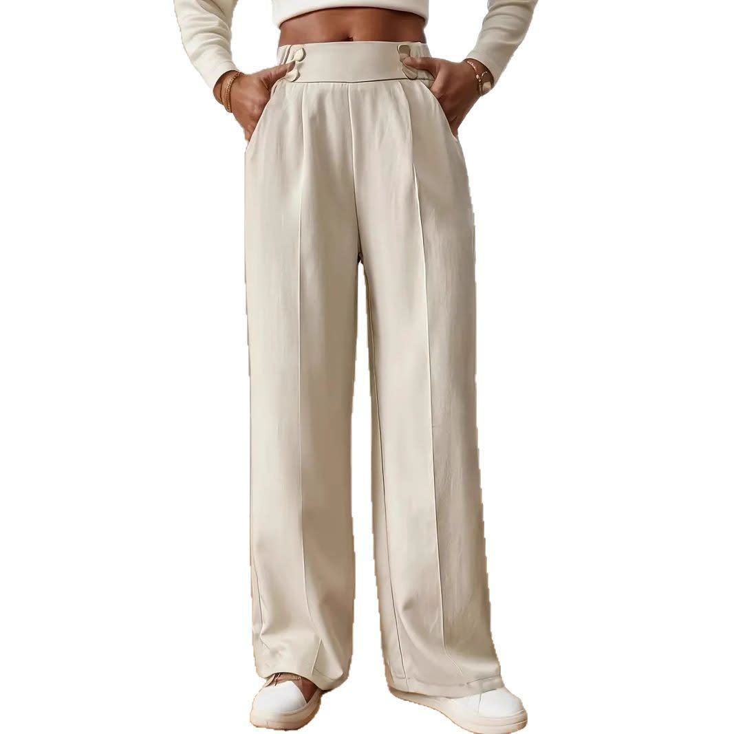 Straight-leg Pants Women's Special-interest Design Solid Color view 10