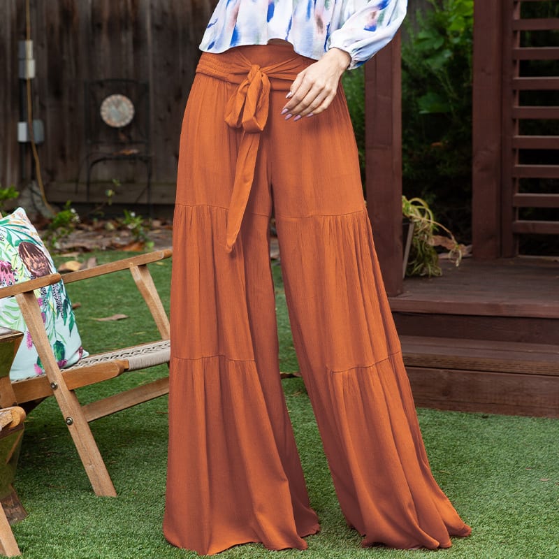 Fashionable Waist Smocking Bundle Trousers For Women view 4