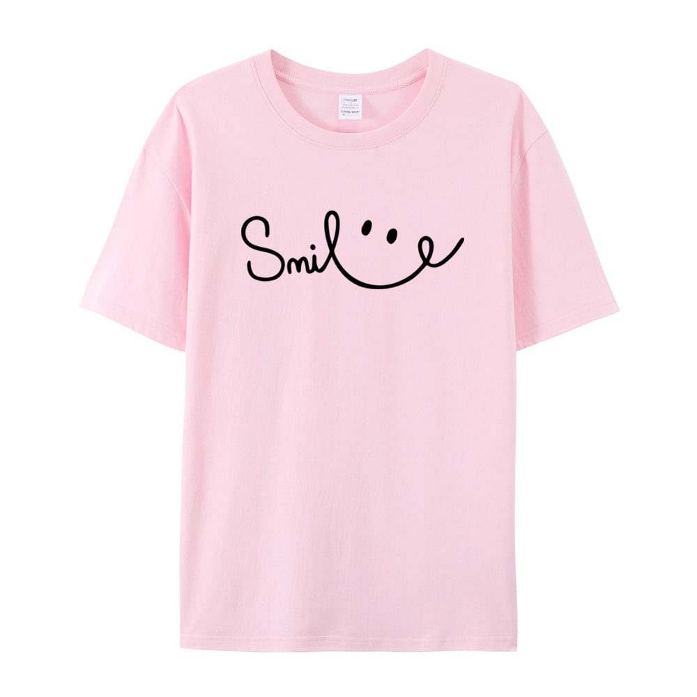 Women's Smiling Printed Cotton Short Sleeve view 13
