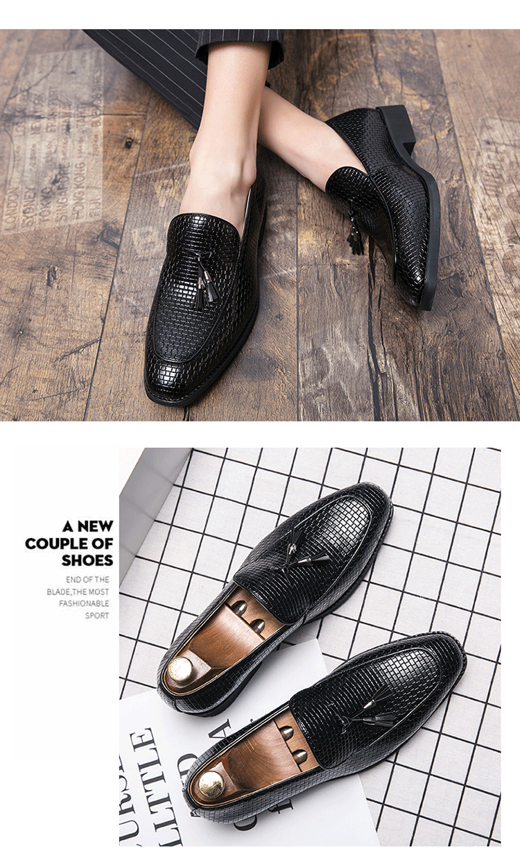 Pointed Men's Slip On Leather Shoes view 5