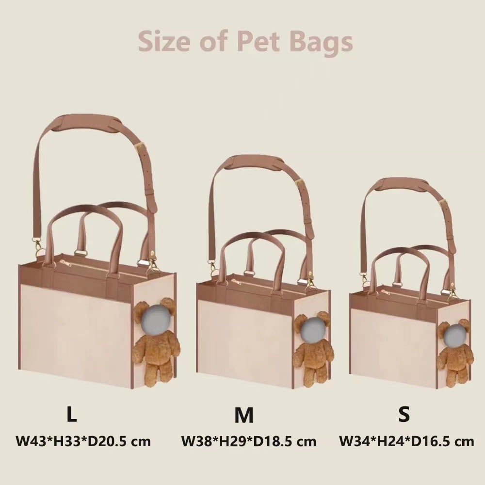Creative Pet Carry Bag Large Capacity Outdoor One-Shoulder Tilt Straddle Tote Cat Bag Small Dog Brown Bear Bag Pet Products view 12